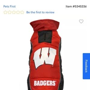 Pets First Red & Black Badgers Puffer Dog Vest